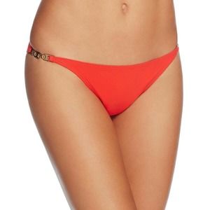 Torry Burch poppy red Gemini Link bikini bottom size L